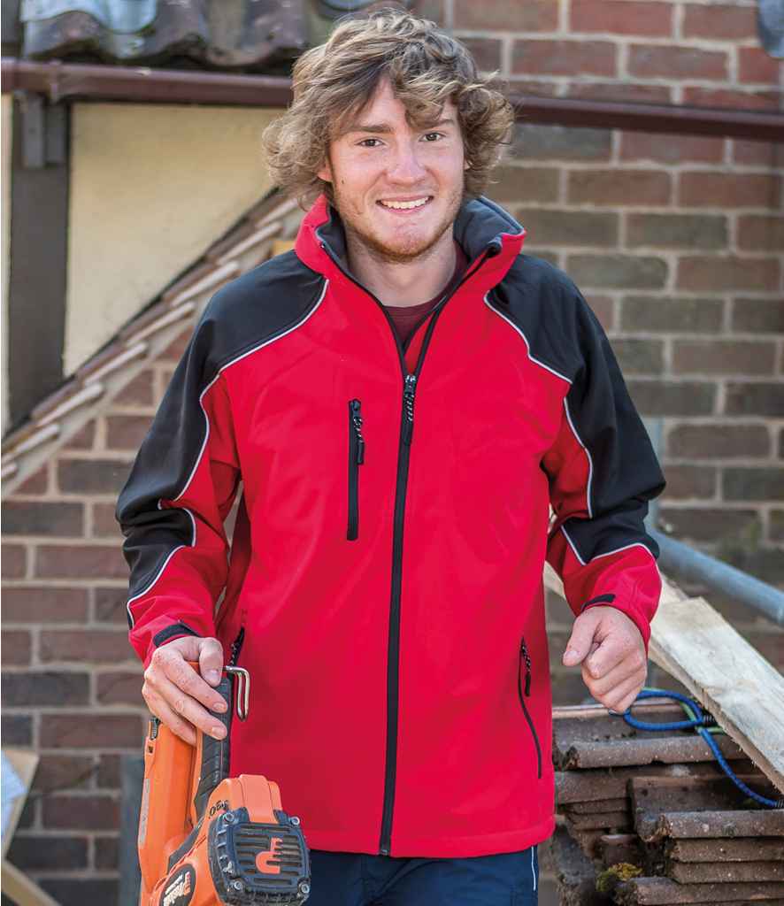 Result Work-Guard Hooded Soft Shell Jacket | Red/Black - Lancashire Teamwear