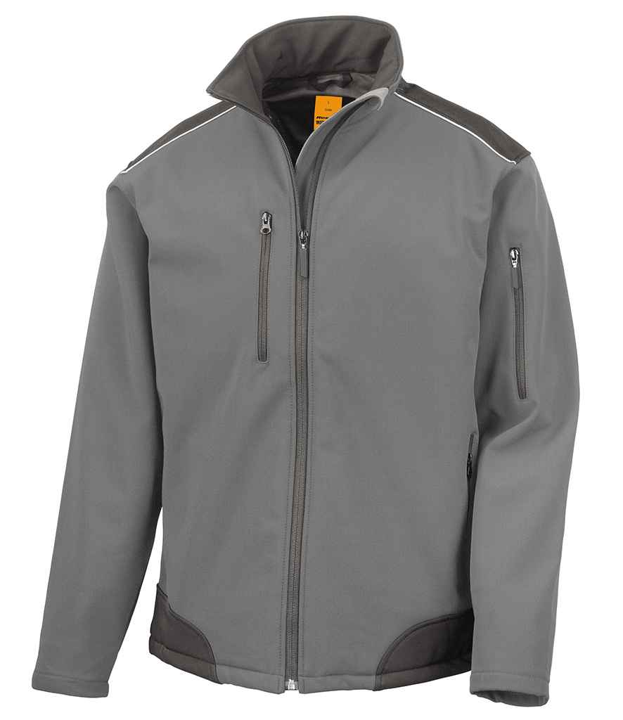 Result Work-Guard Ripstop Soft Shell Jacket | Grey/Black - Lancashire Teamwear