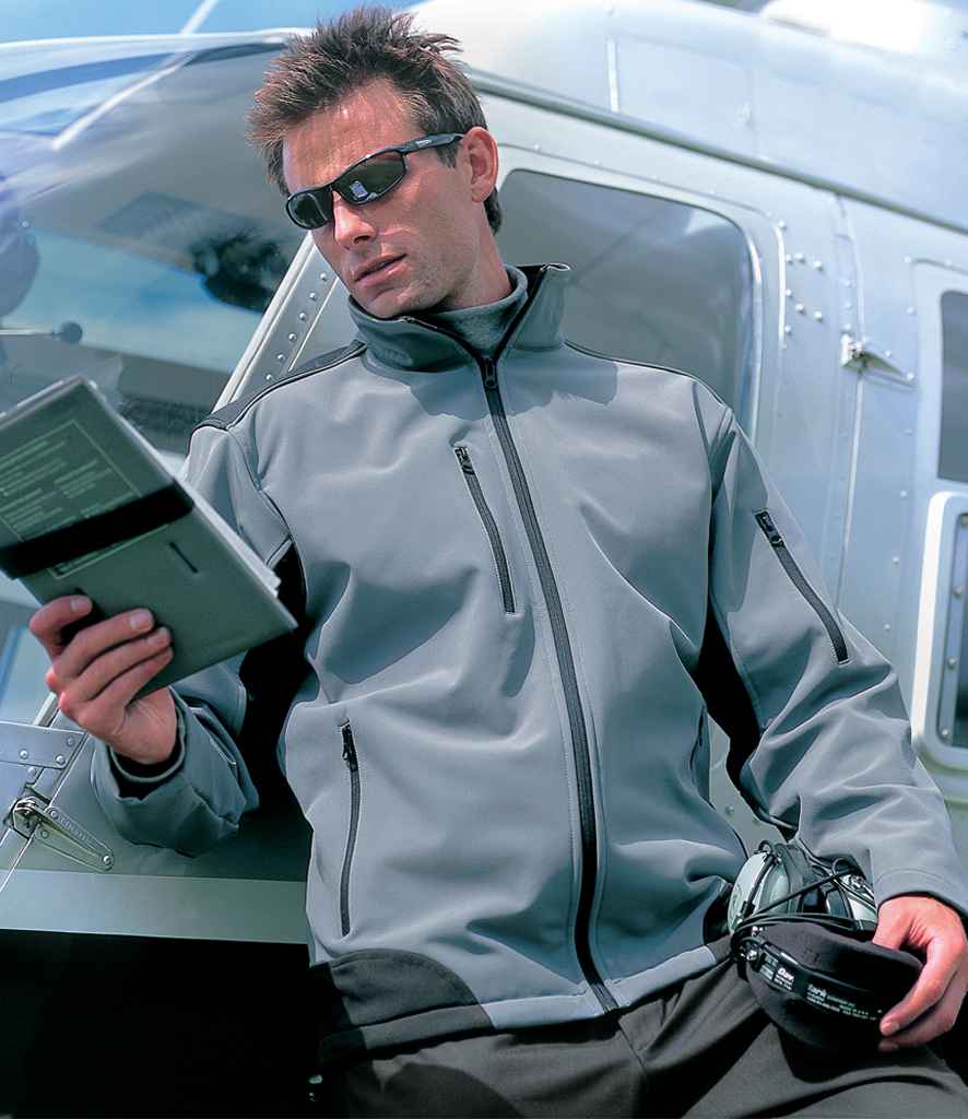 Result Work-Guard Ripstop Soft Shell Jacket | Grey/Black - Lancashire Teamwear