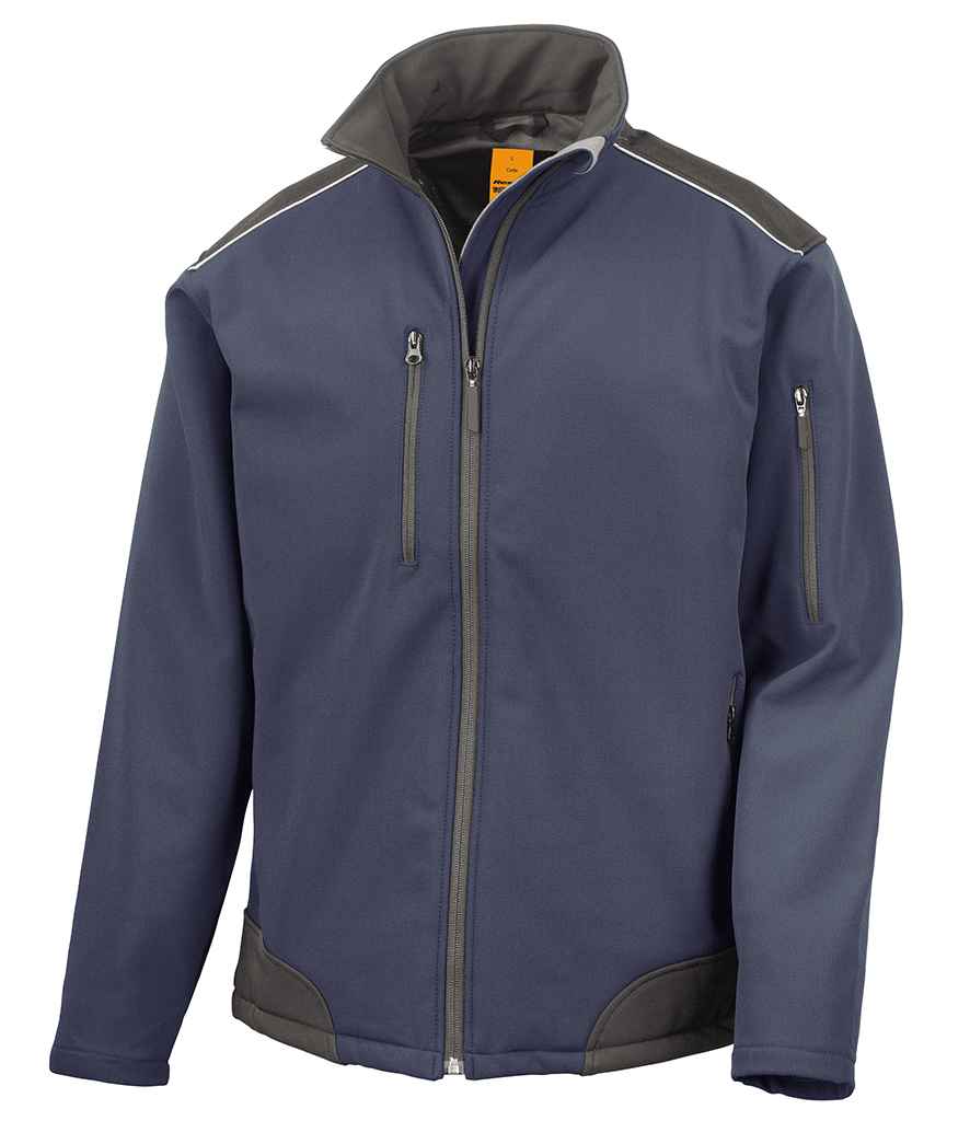 Result Work-Guard Ripstop Soft Shell Jacket | Navy/Black - Lancashire Teamwear