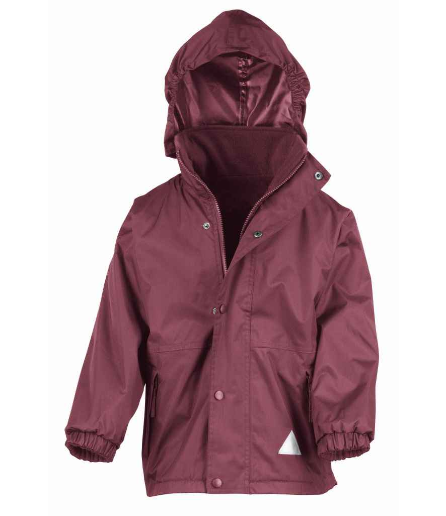 Result Kids/Youths Fleece Lined StormDri 4000 Jacket | Burgundy/Burgundy - Lancashire Teamwear