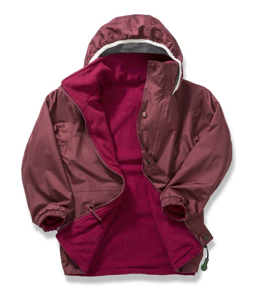 Result Kids/Youths Fleece Lined StormDri 4000 Jacket | Burgundy/Burgundy - Lancashire Teamwear
