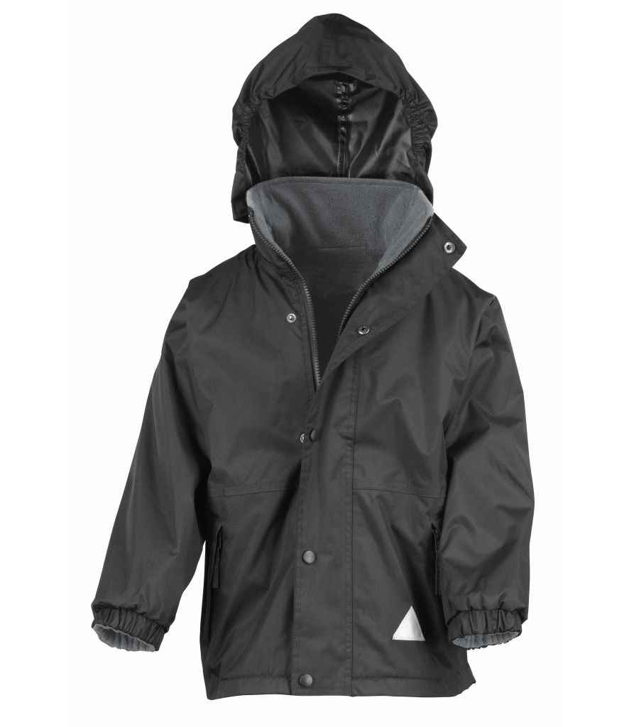 Result Kids/Youths Fleece Lined StormDri 4000 Jacket | Black/Grey - Lancashire Teamwear