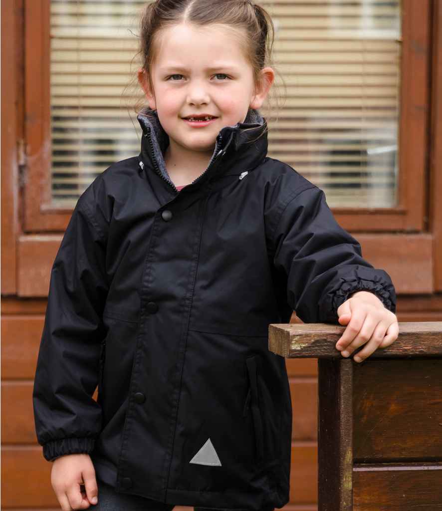 Result Kids/Youths Fleece Lined StormDri 4000 Jacket | Black/Grey - Lancashire Teamwear