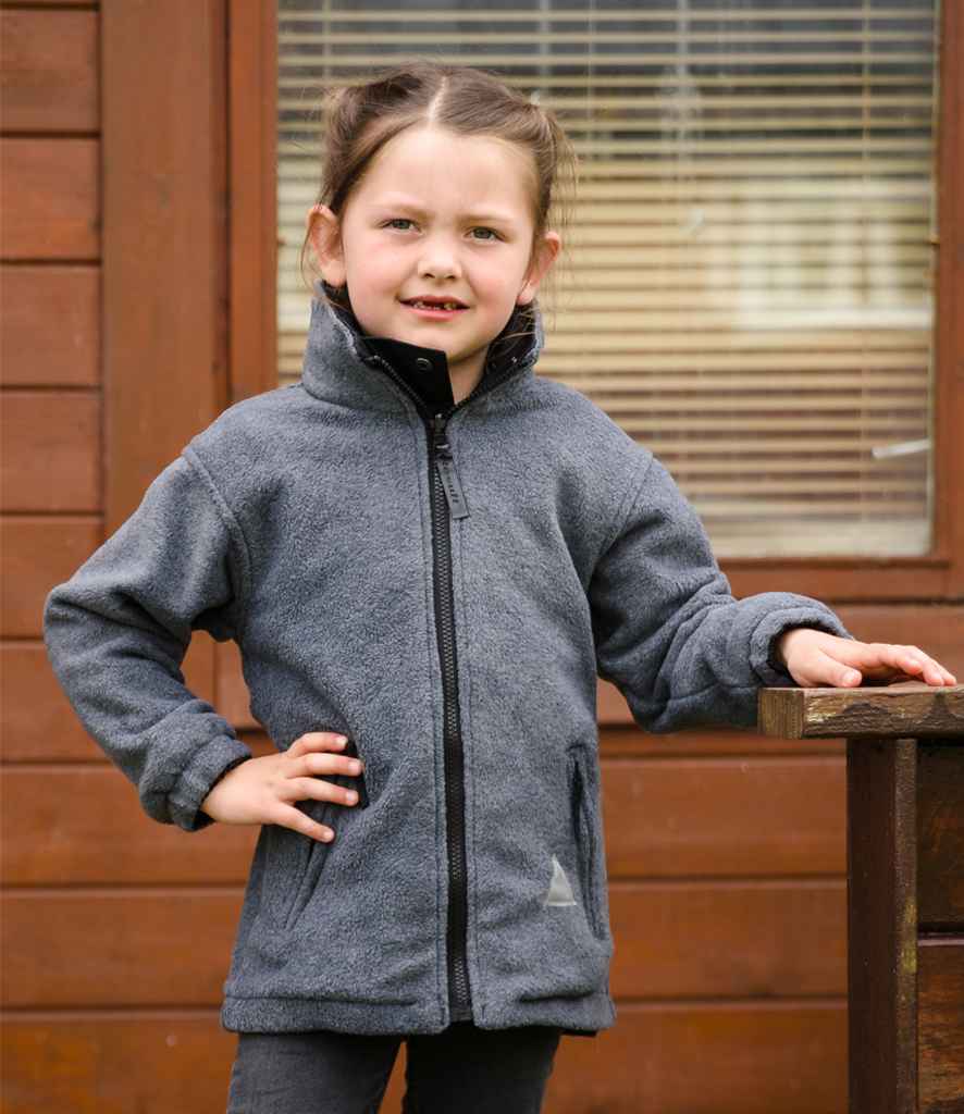 Result Kids/Youths Fleece Lined StormDri 4000 Jacket | Black/Grey - Lancashire Teamwear