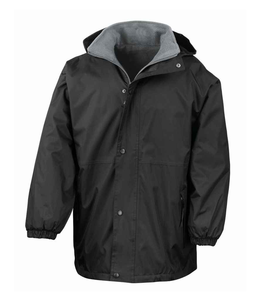 Result Fleece Lined StormDri 4000 Waterproof Jacket | Black/Grey - Lancashire Teamwear