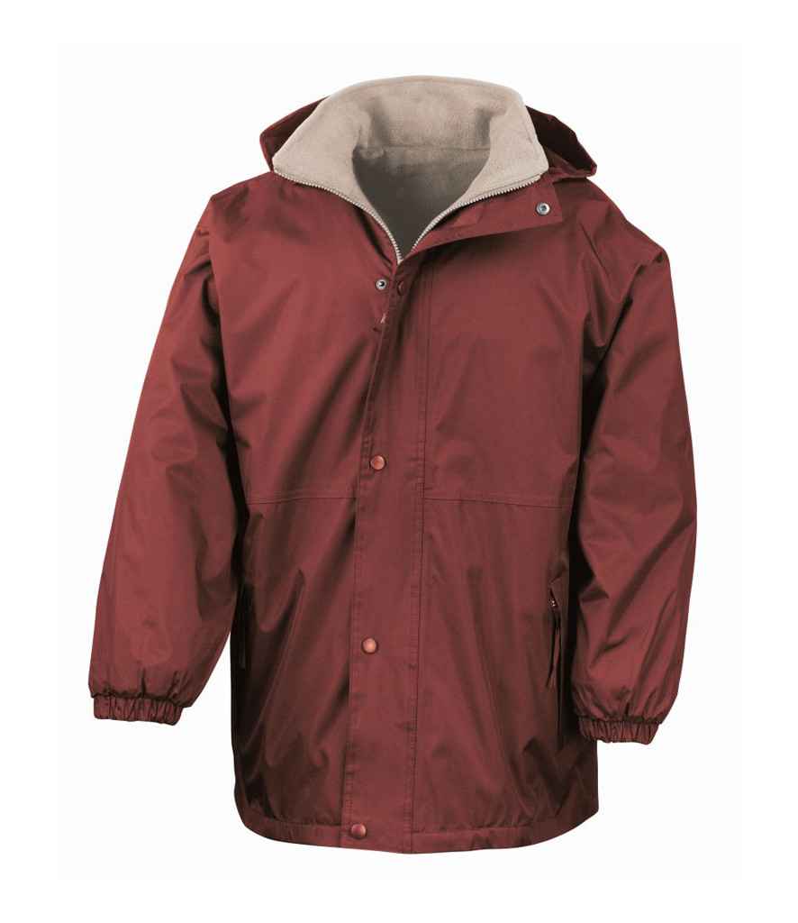 Result Fleece Lined StormDri 4000 Waterproof Jacket | Burgundy/Camel - Lancashire Teamwear