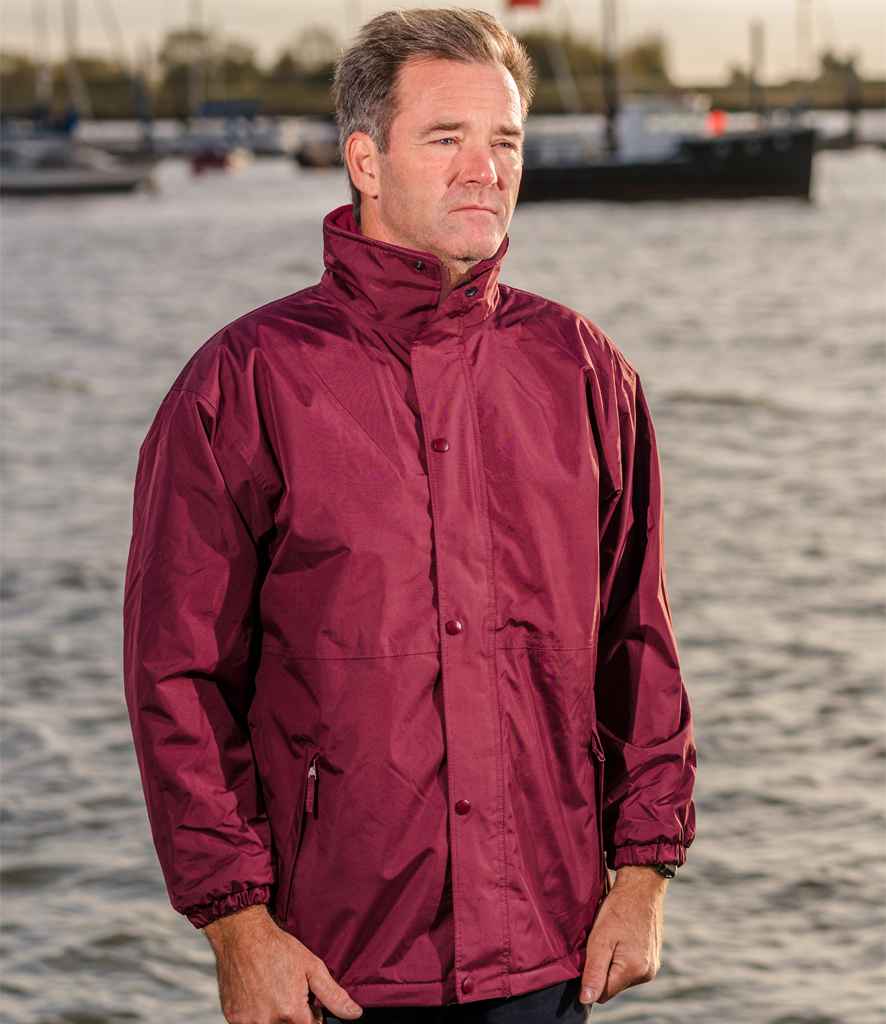Result Fleece Lined StormDri 4000 Waterproof Jacket | Burgundy/Camel - Lancashire Teamwear