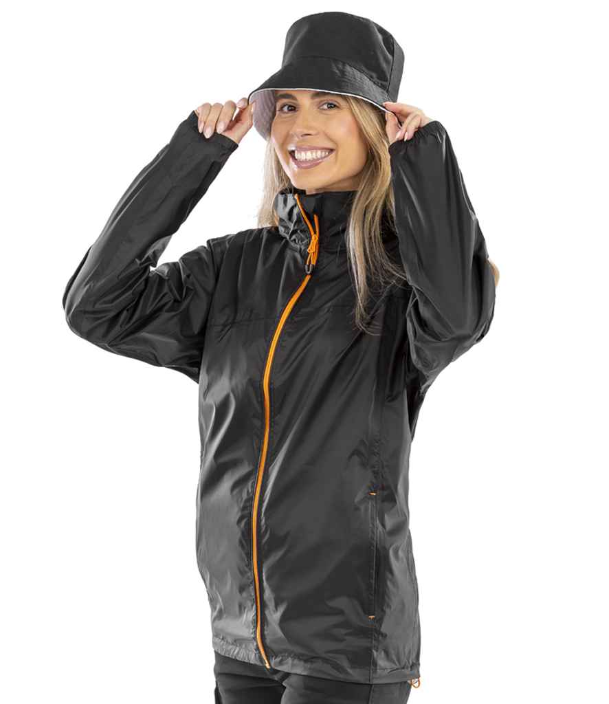 Result Urban HDi Quest Stowable Jacket | Black/Orange - Lancashire Teamwear
