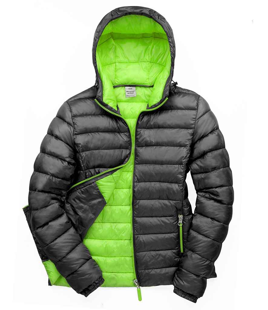 Result Urban Ladies Snow Bird Padded Jacket Black/Lime Green