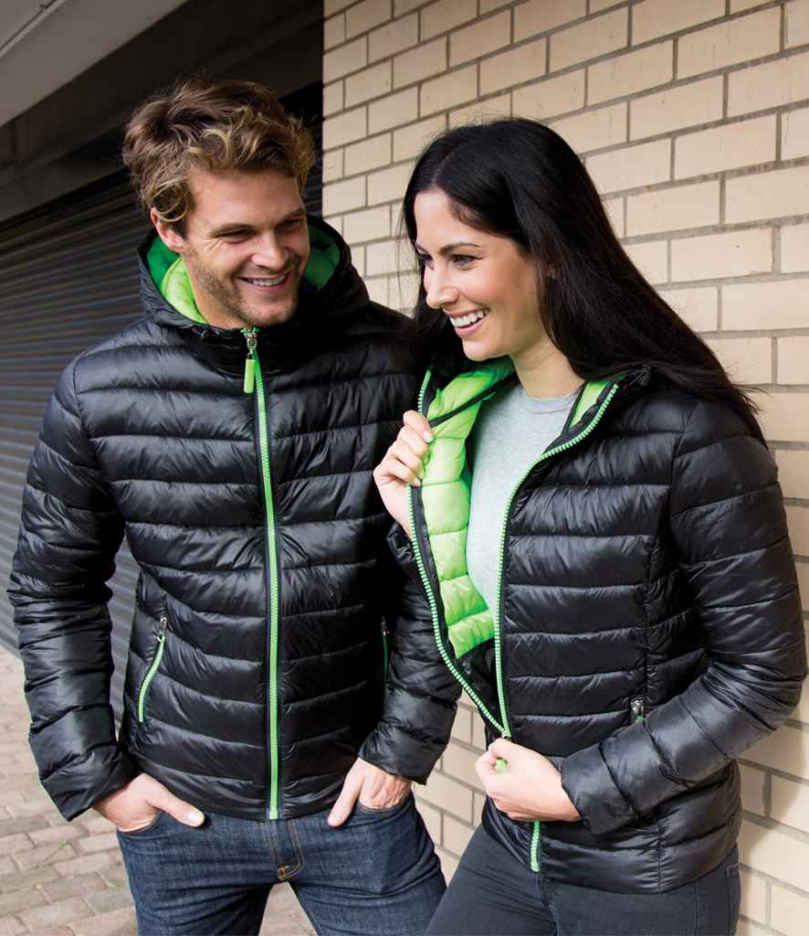 Result Urban Ladies Snow Bird Padded Jacket | Black/Lime Green - Lancashire Teamwear