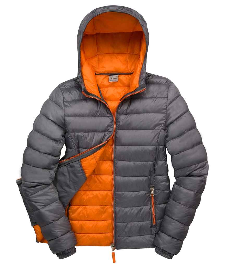 Result Urban Ladies Snow Bird Padded Jacket | Grey/Orange - Lancashire Teamwear