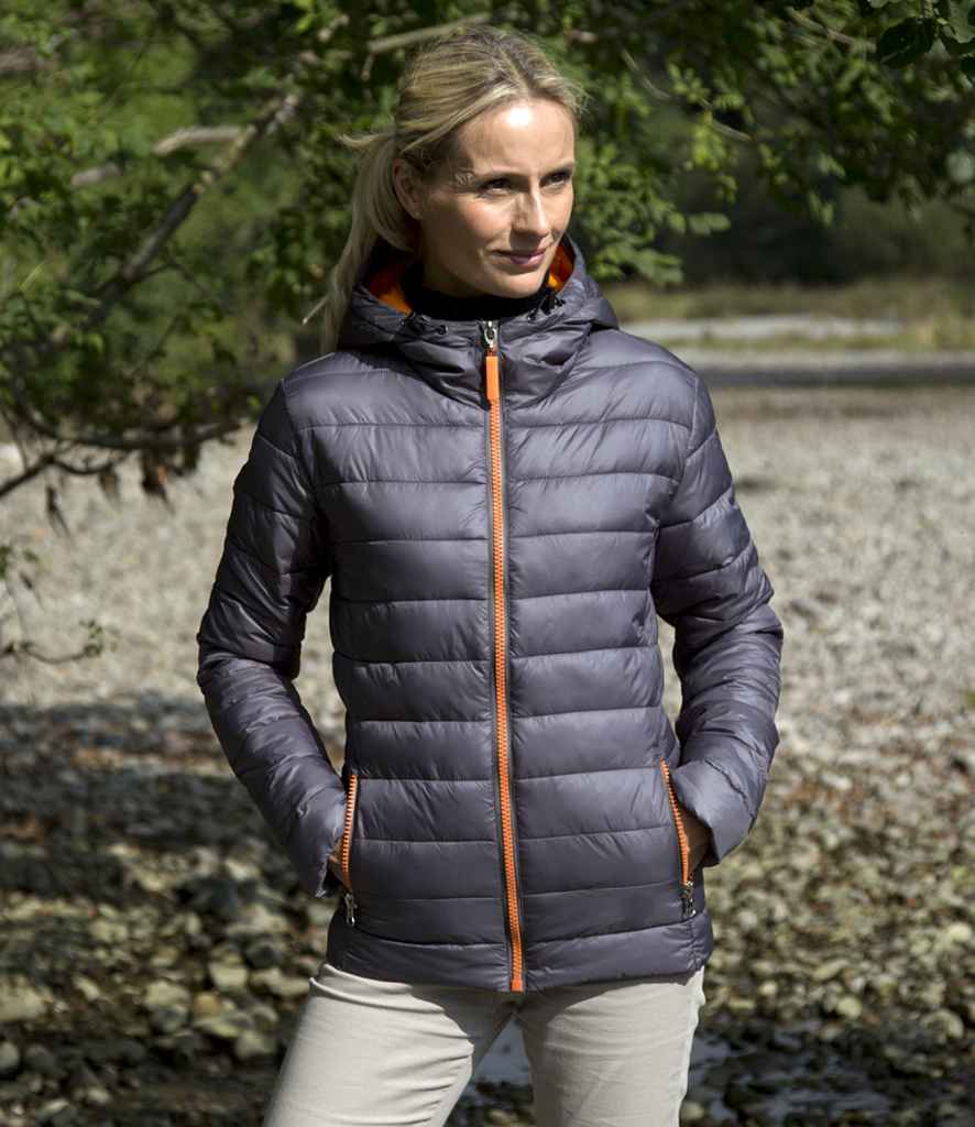 Result Urban Ladies Snow Bird Padded Jacket | Grey/Orange - Lancashire Teamwear