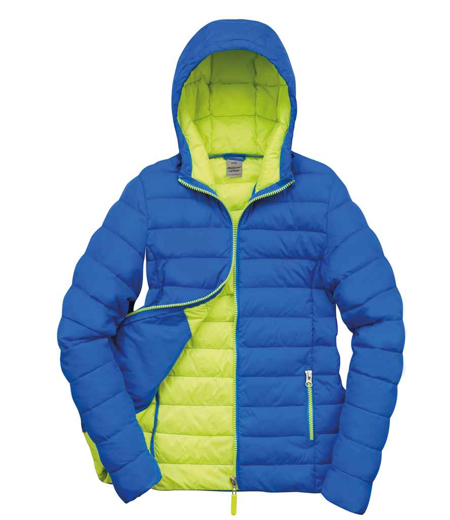 Result Urban Ladies Snow Bird Padded Jacket Ocean Blue/Lime Green