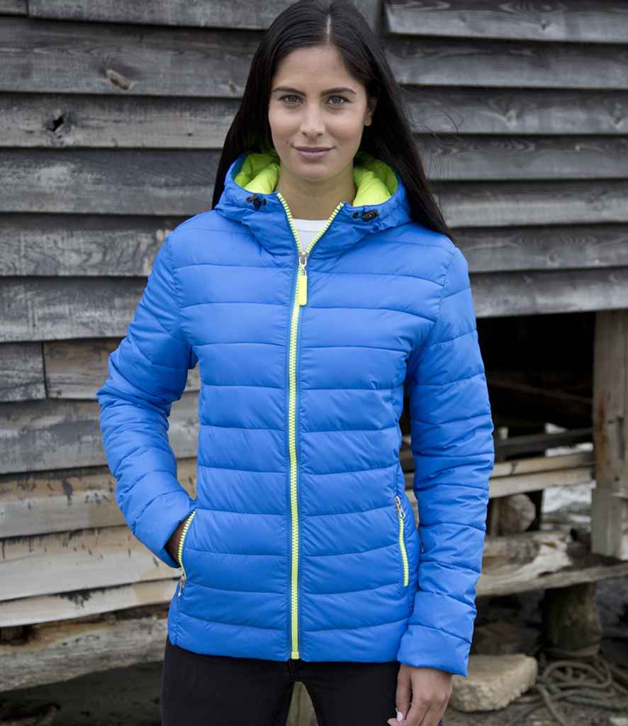 Result Urban Ladies Snow Bird Padded Jacket | Ocean Blue/Lime Green - Lancashire Teamwear