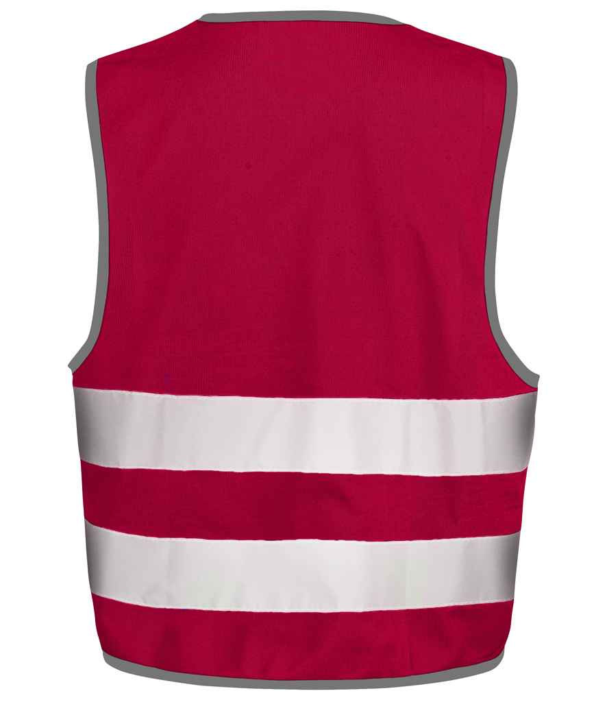Result Core Kids Enhanced Vis Vest | Burgundy Waistcoat - Lancashire Teamwear