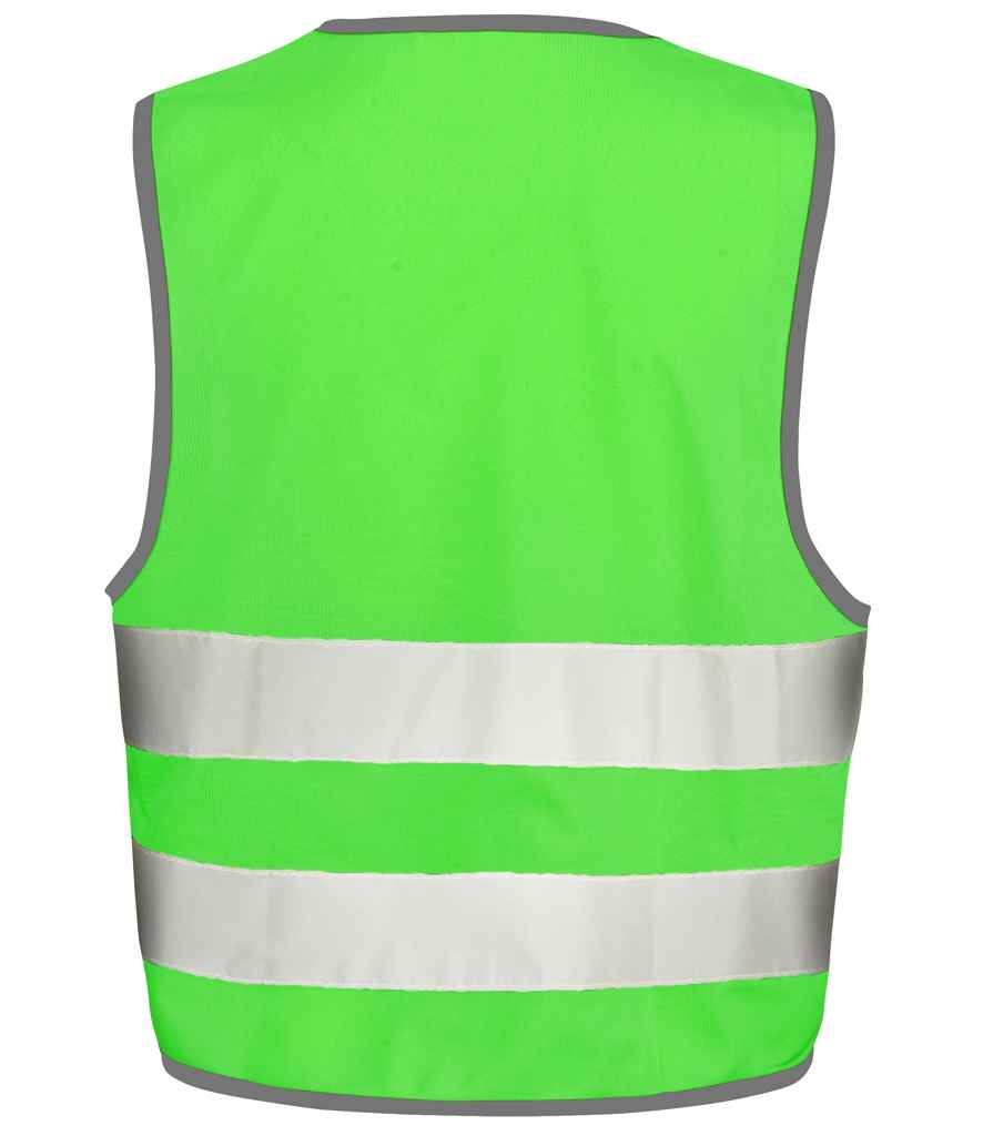 Result Core Kids Enhanced Vis Vest | Lime Green Waistcoat - Lancashire Teamwear