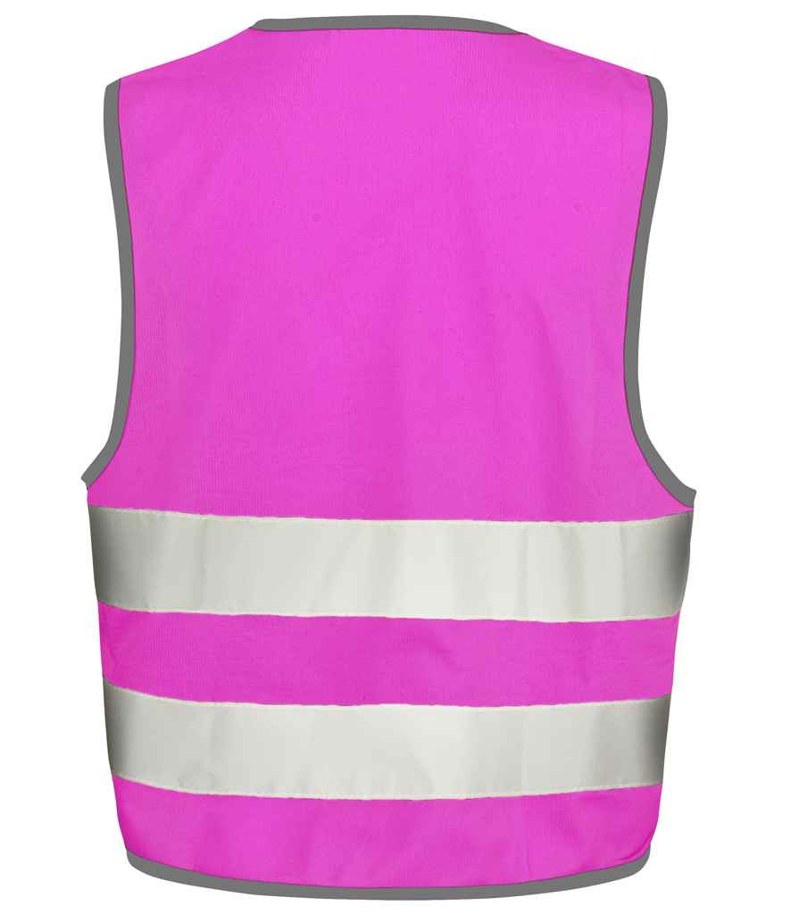 Result Core Kids Enhanced Vis Vest | Pink Waistcoat - Lancashire Teamwear