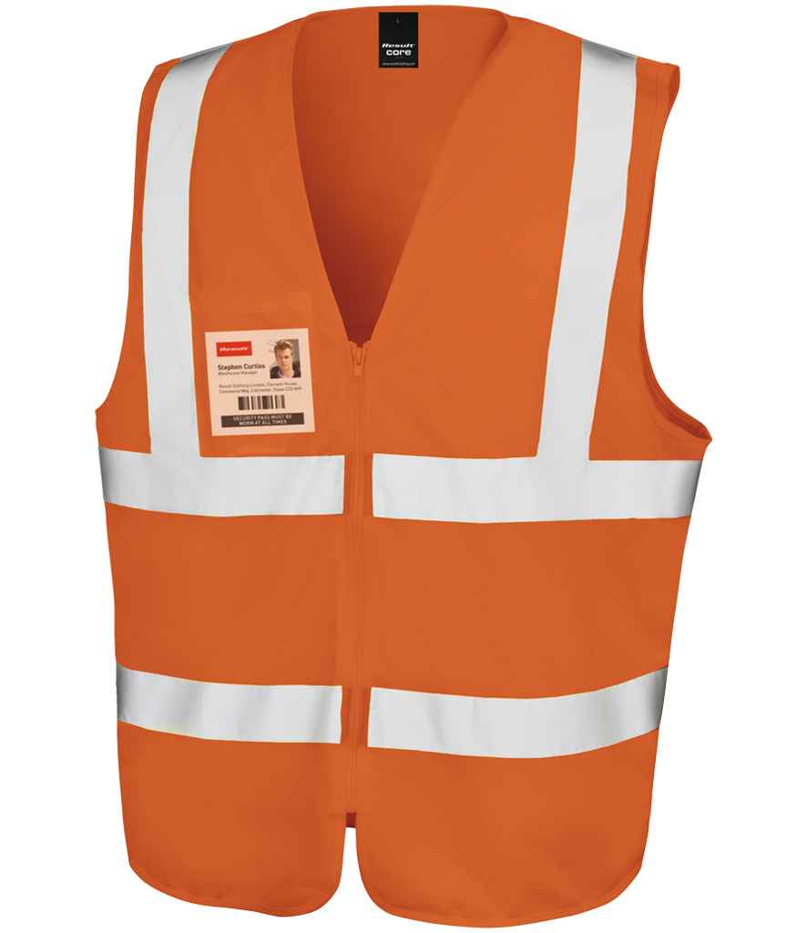 Result Core Zip ID Safety Tabard Fluorescent Orange