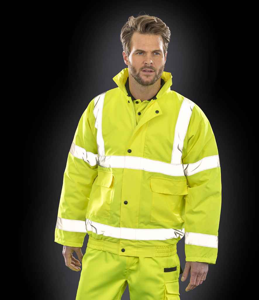 Result Core Hi-Vis Winter Blouson Jacket | Fluorescent Yellow - Lancashire Teamwear