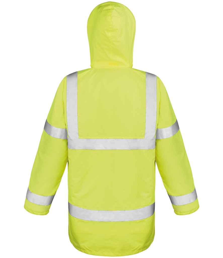 Result Core Hi-Vis Motorway Coat | Fluorescent Yellow Jacket - Lancashire Teamwear