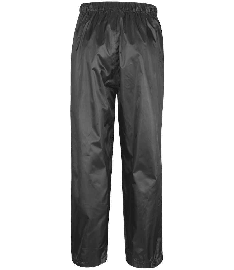 Result Core Kids Waterproof Rain Suit | Black All in One - Lancashire Teamwear