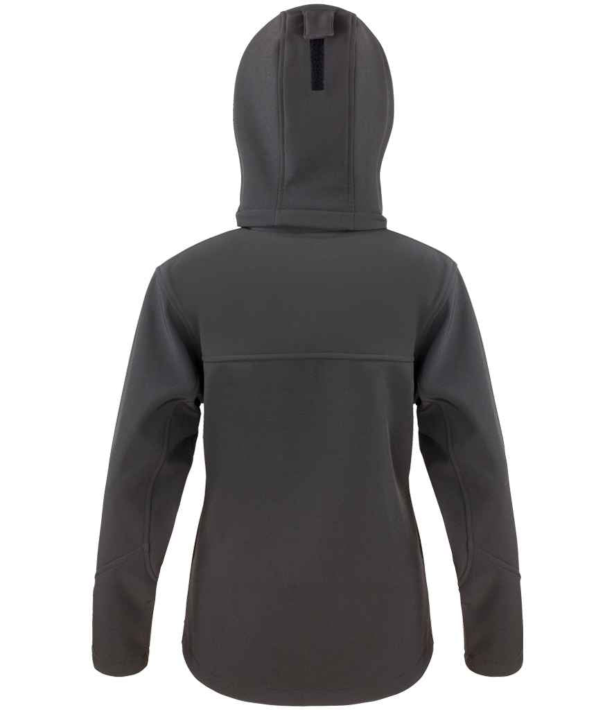 Result Core Ladies Hooded Soft Shell Jacket | Black/Grey - Lancashire Teamwear