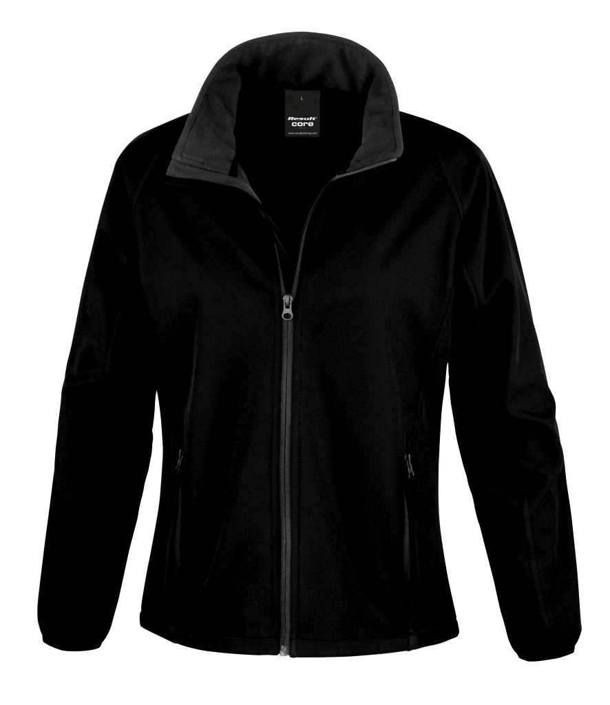 Result Core Ladies Printable Soft Shell Jacket Black/Black