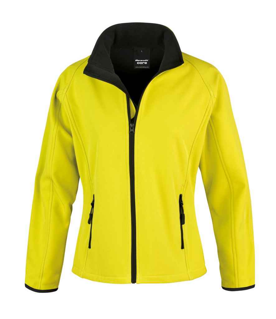Result Core Ladies Printable Soft Shell Jacket Yellow/Black