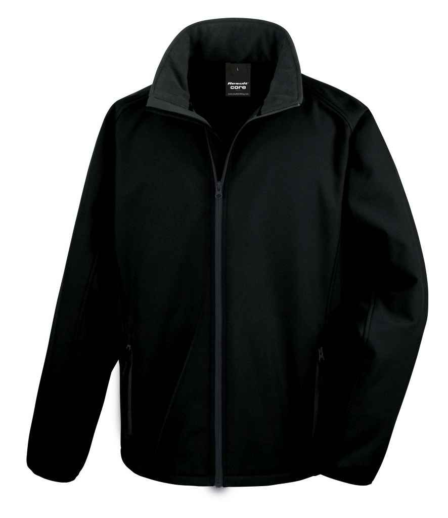 Result Core Printable Soft Shell Jacket | Black/Black - Lancashire Teamwear