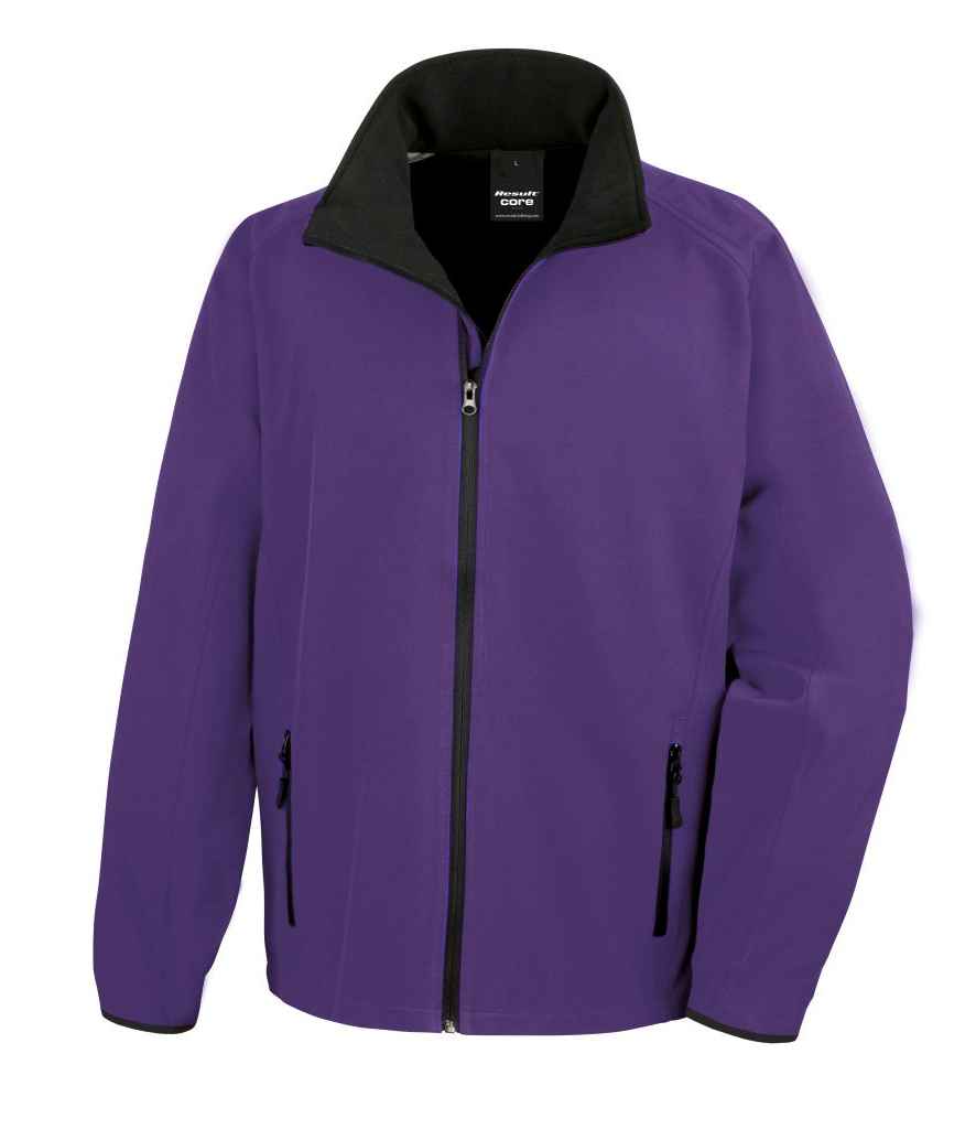 Result Core Printable Soft Shell Jacket | Purple/Black - Lancashire Teamwear