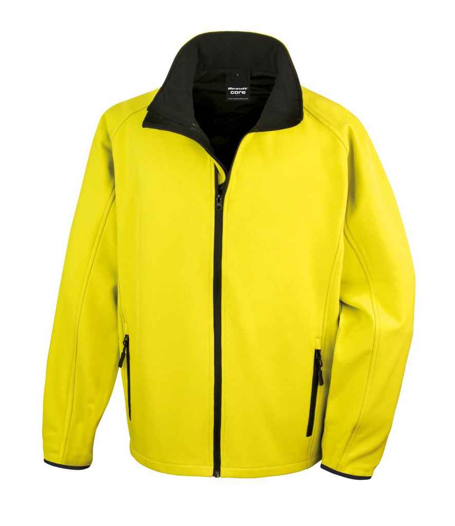 Result Core Printable Soft Shell Jacket | Yellow/Black - Lancashire Teamwear