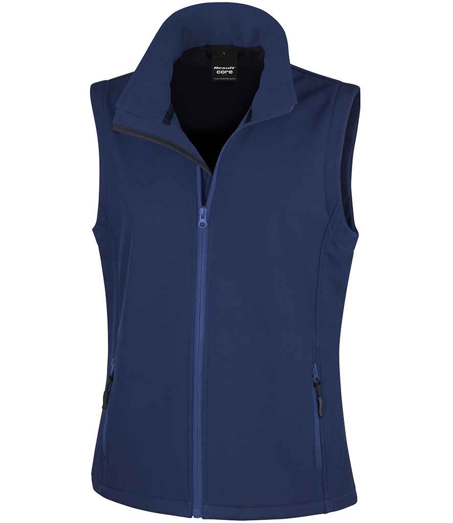 Result Core Ladies Printable Soft Shell Bodywarmer | Navy/Navy Gilet - Lancashire Teamwear