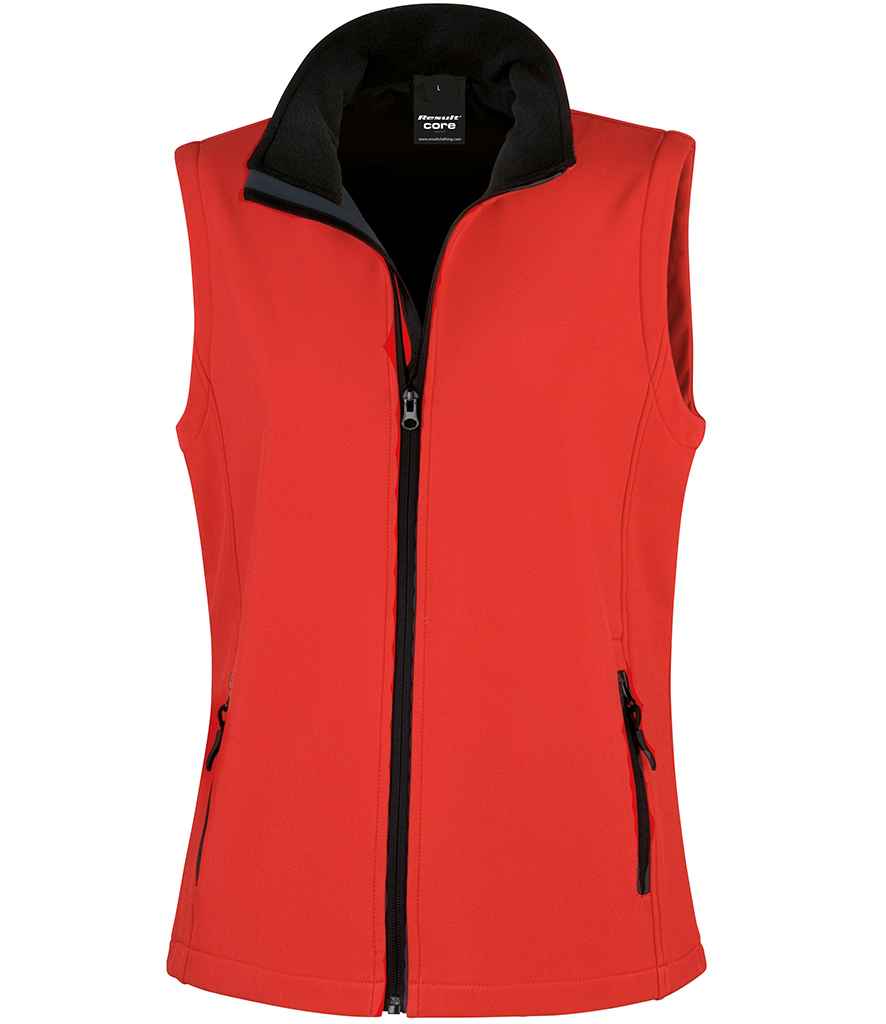 Result Core Ladies Printable Soft Shell Bodywarmer | Red/Black Gilet - Lancashire Teamwear