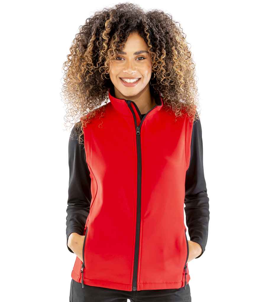 Result Core Ladies Printable Soft Shell Bodywarmer | Red/Black Gilet - Lancashire Teamwear