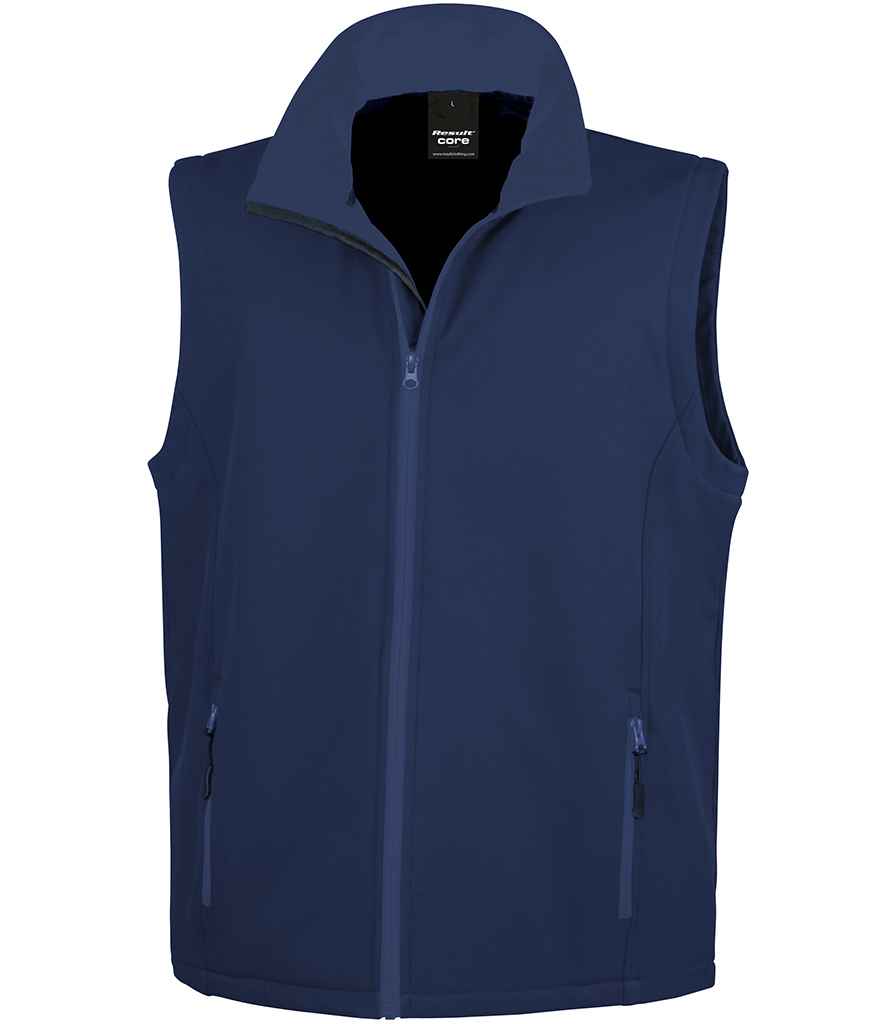 Result Core Printable Soft Shell Bodywarmer | Navy/Navy Gilet - Lancashire Teamwear