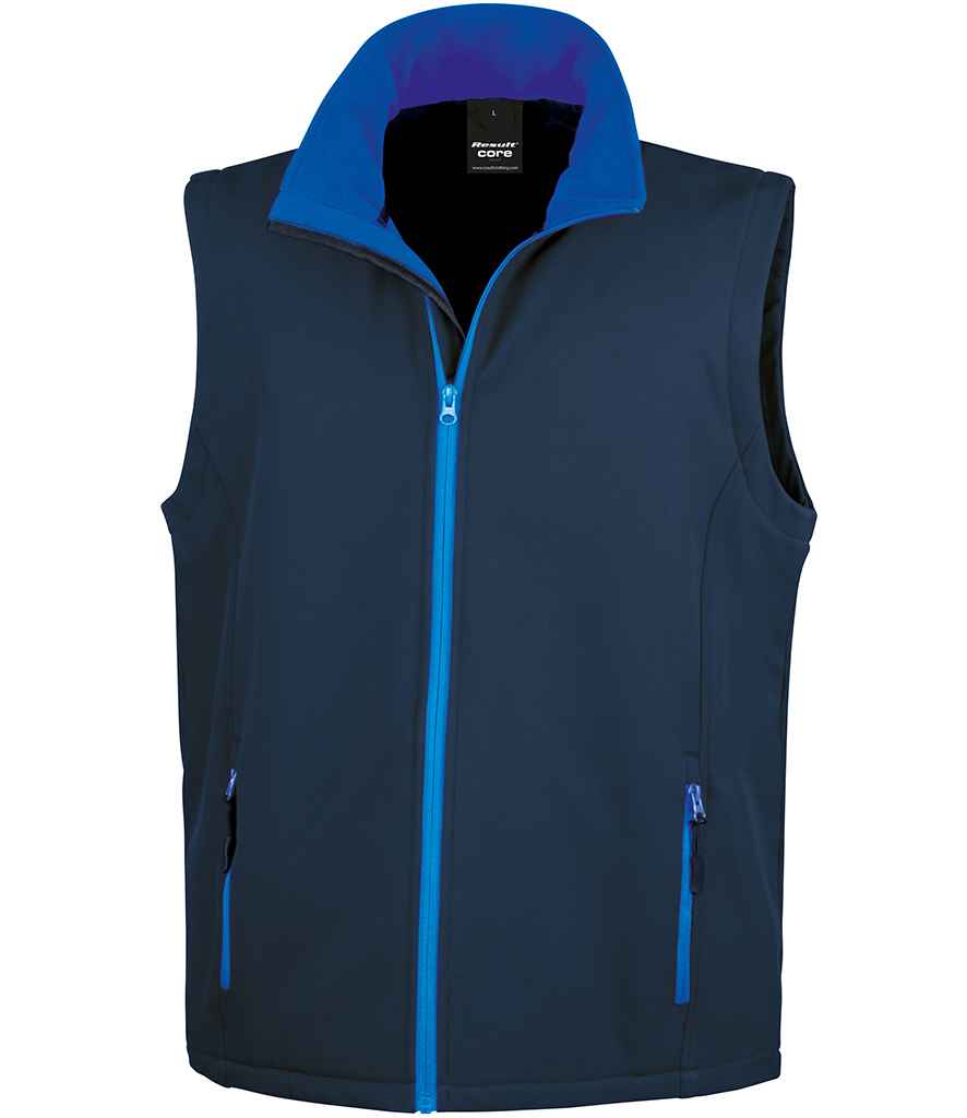 Result Core Printable Soft Shell Bodywarmer | Navy/Royal Blue Gilet - Lancashire Teamwear