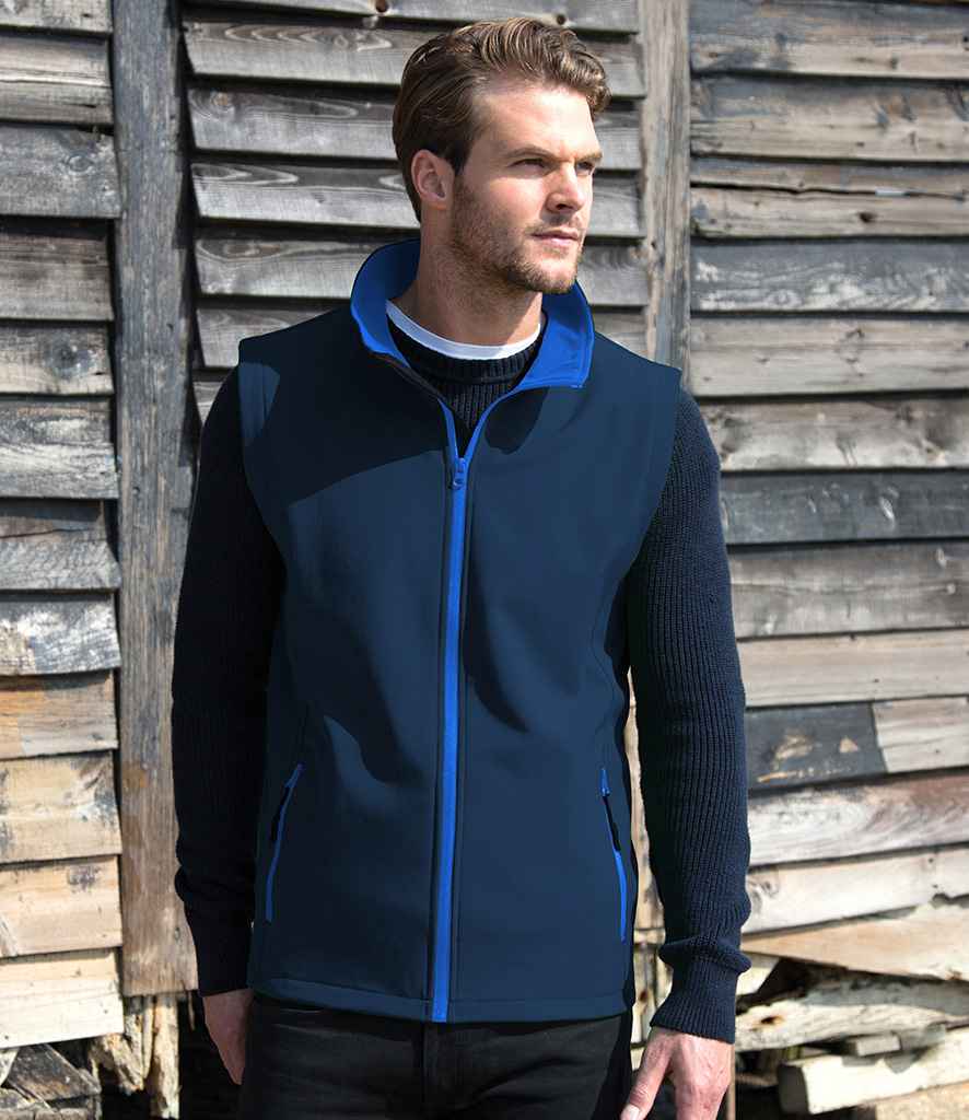 Result Core Printable Soft Shell Bodywarmer | Navy/Royal Blue Gilet - Lancashire Teamwear
