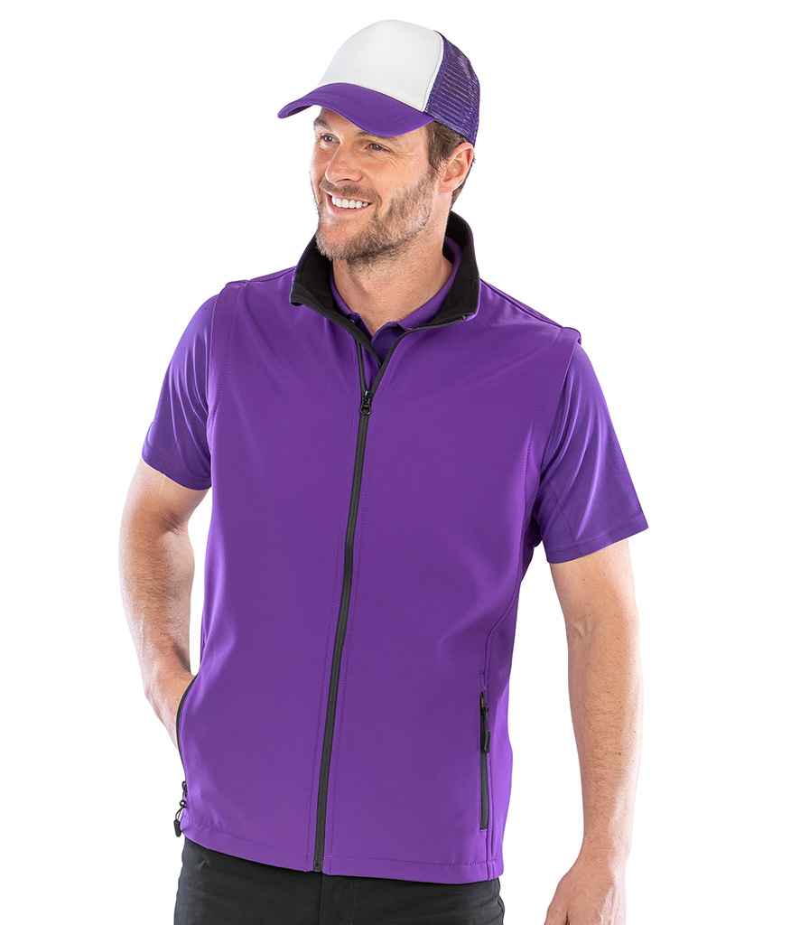 Result Core Printable Soft Shell Bodywarmer | Purple/Black Gilet - Lancashire Teamwear