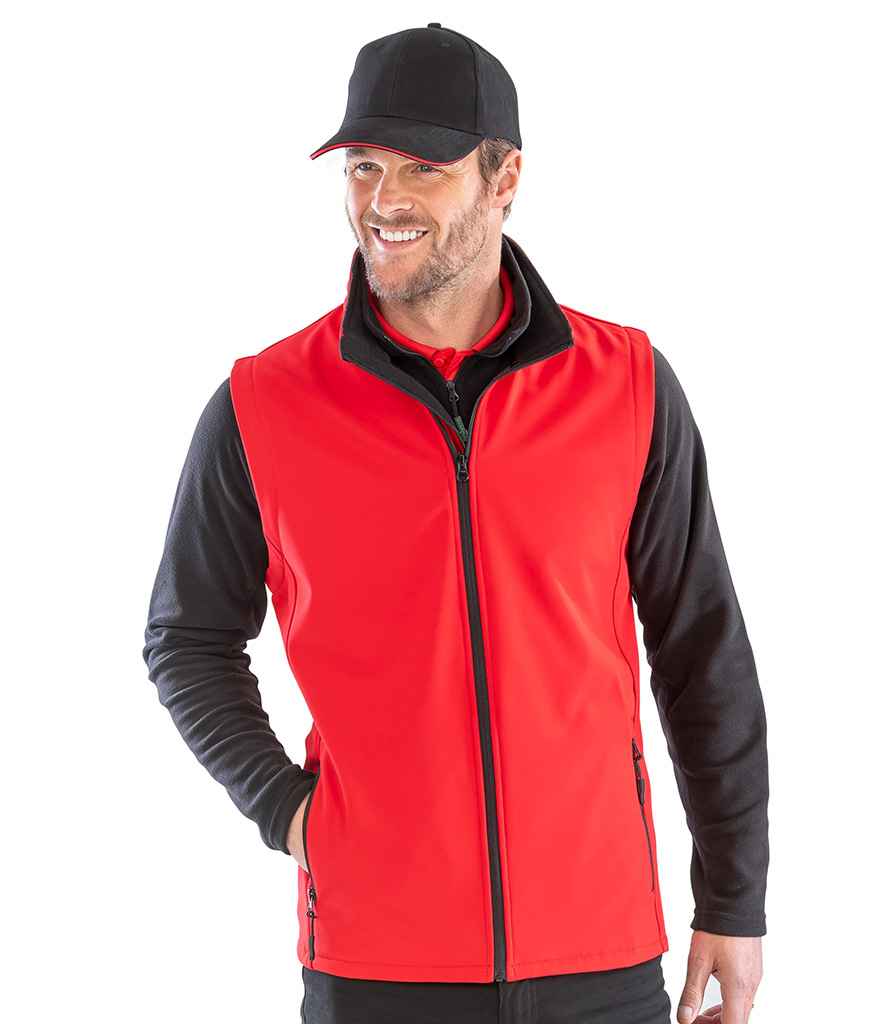 Result Core Printable Soft Shell Bodywarmer | Red/Black Gilet - Lancashire Teamwear