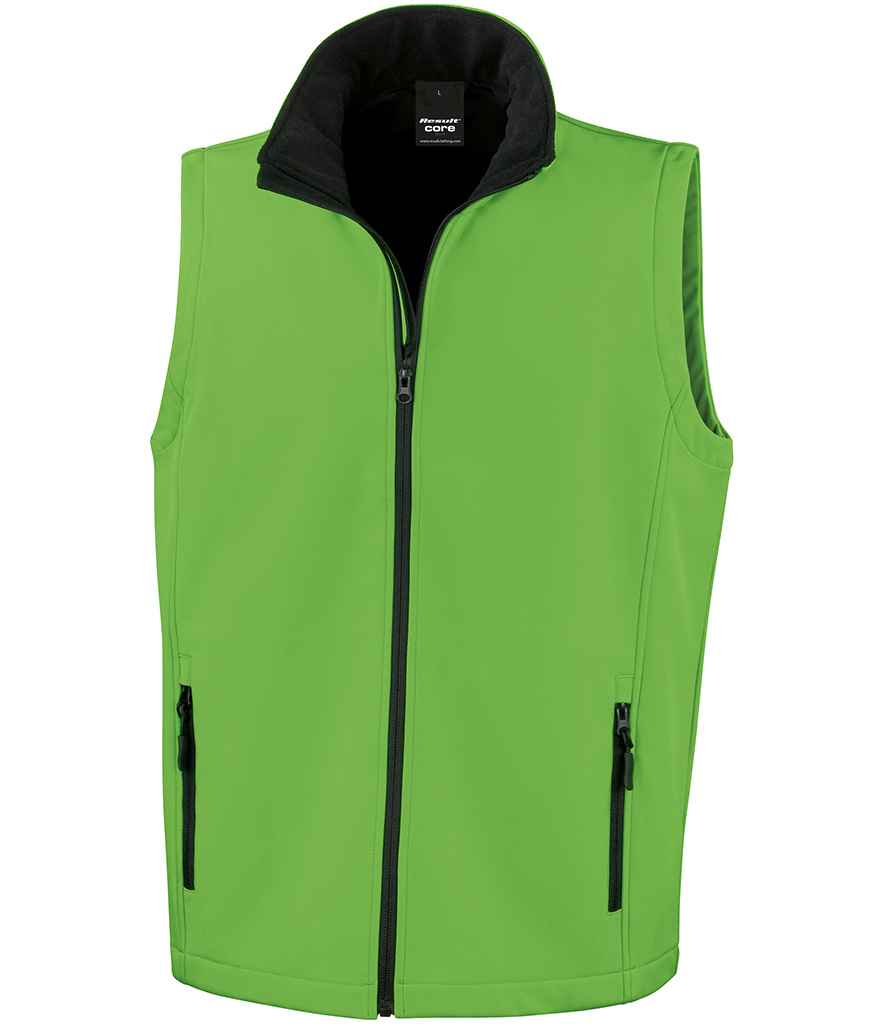 Result Core Printable Soft Shell Bodywarmer | Vivid Green/Black Gilet - Lancashire Teamwear