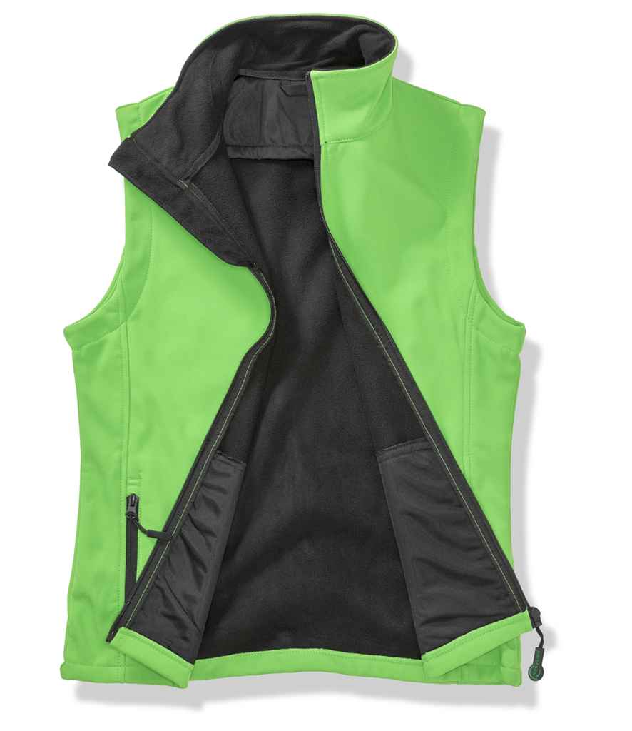 Result Core Printable Soft Shell Bodywarmer | Vivid Green/Black Gilet - Lancashire Teamwear