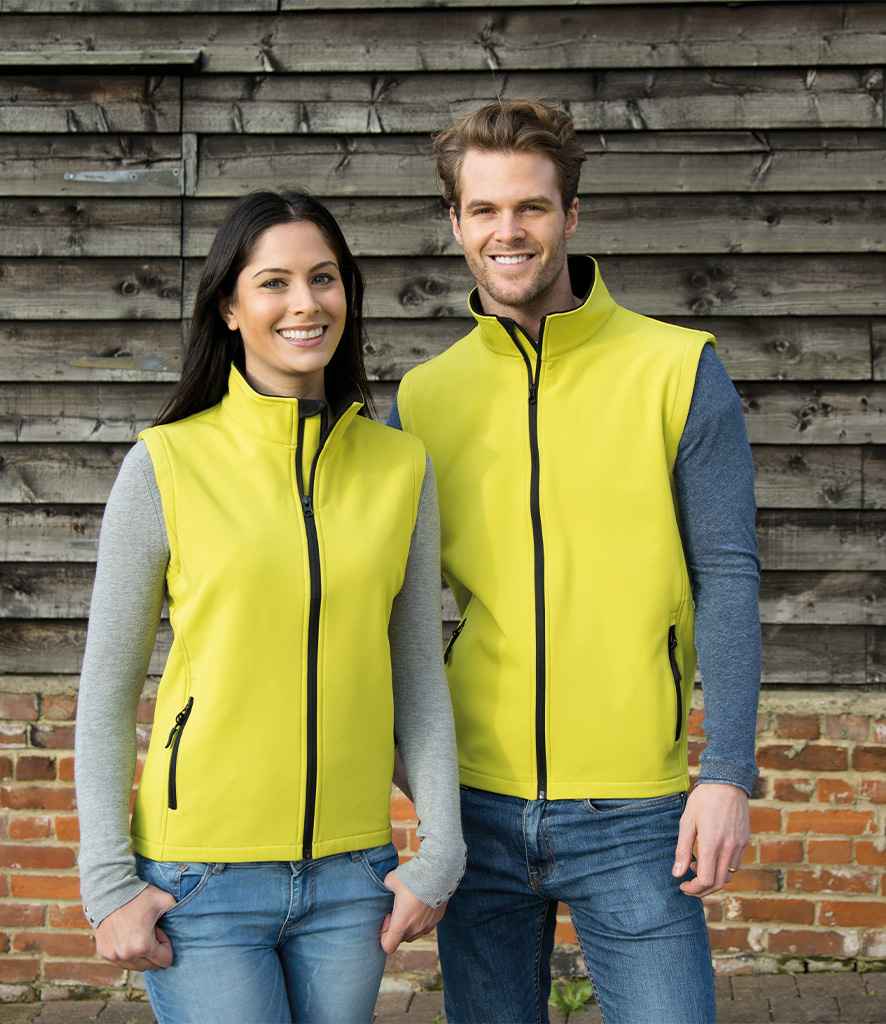 Result Core Printable Soft Shell Bodywarmer | Yellow/Black Gilet - Lancashire Teamwear
