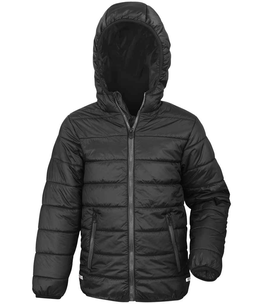 Result Core Kids Padded Jacket | Black/Black - Lancashire Teamwear