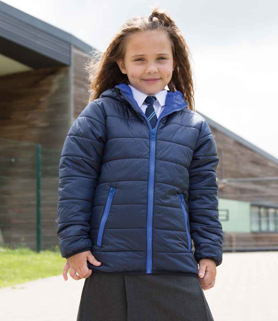 Result Core Kids Padded Jacket | Navy/Royal Blue - Lancashire Teamwear