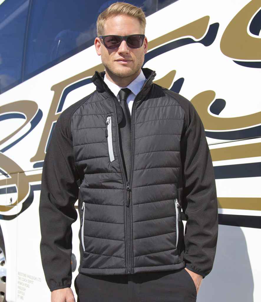 Result Genuine Recycled Compass Padded Jacket | Black/Grey - Lancashire Teamwear