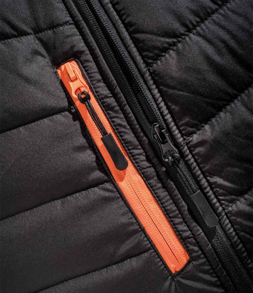 Result Genuine Recycled Compass Padded Jacket | Black/Orange - Lancashire Teamwear
