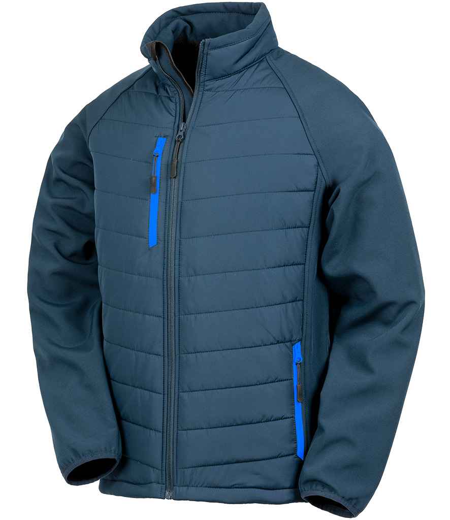 Result Genuine Recycled Compass Padded Jacket | Navy/Royal Blue - Lancashire Teamwear