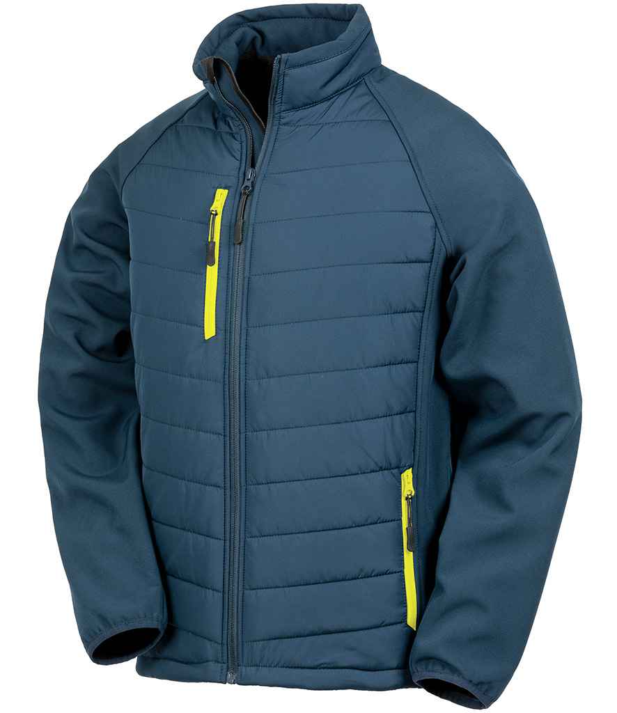 Result Genuine Recycled Compass Padded Jacket Navy/Yellow
