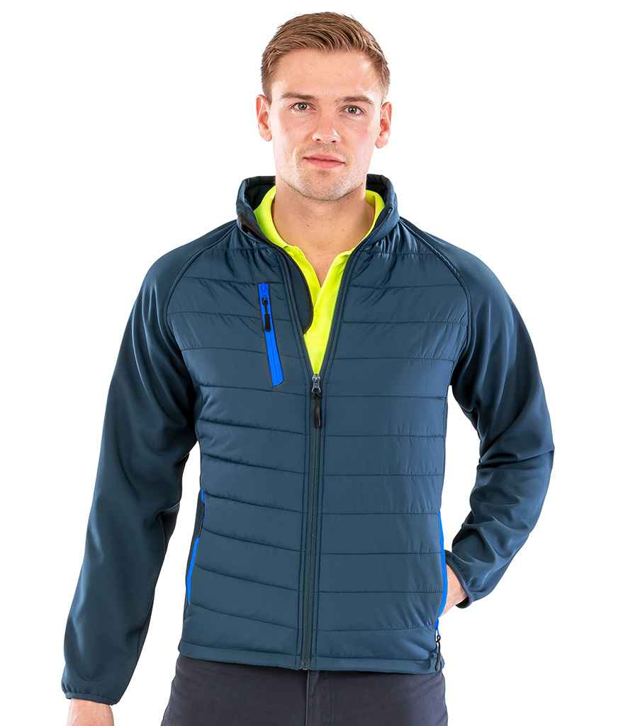 Result Genuine Recycled Compass Padded Jacket | Navy/Royal Blue - Lancashire Teamwear